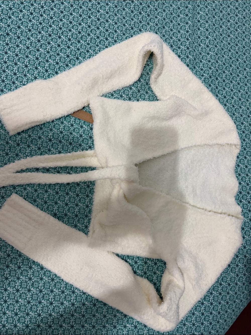 SKIMS Cream Plush Tie-Front Wrap Cardigan